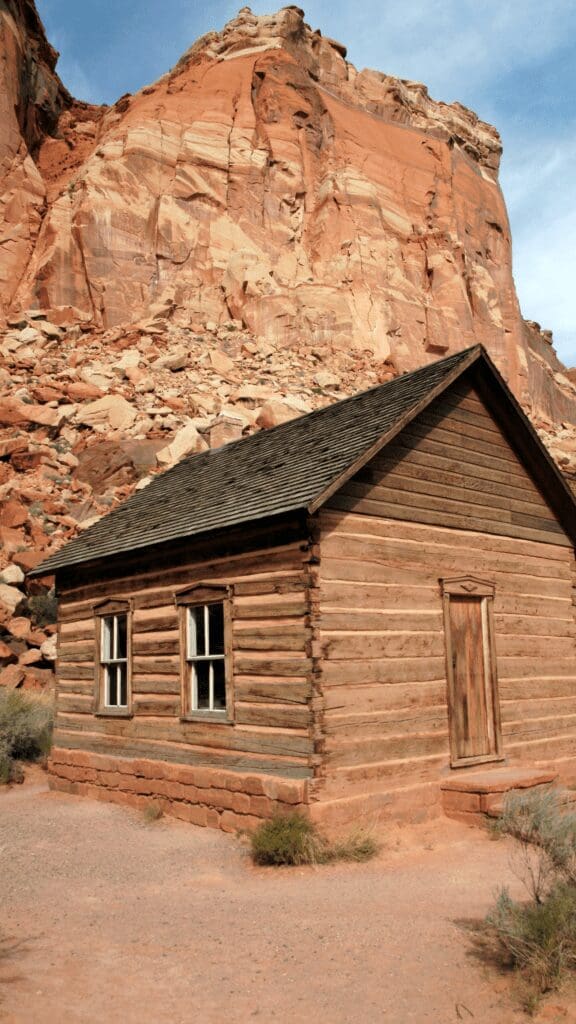 log cabin in park