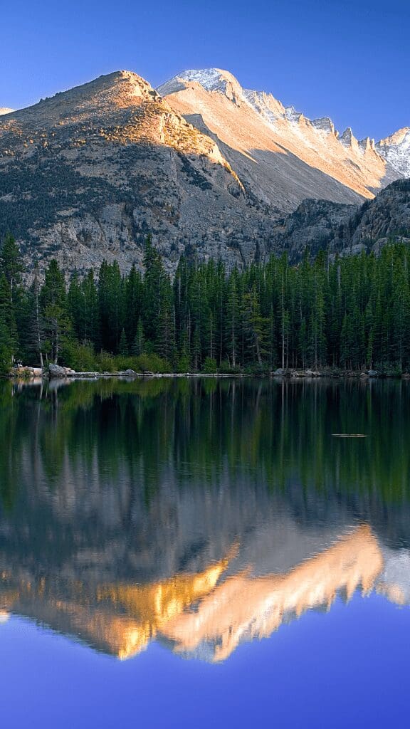 view of mountain with reflection in lake