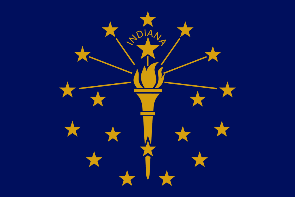 Blue flag with a gold torch