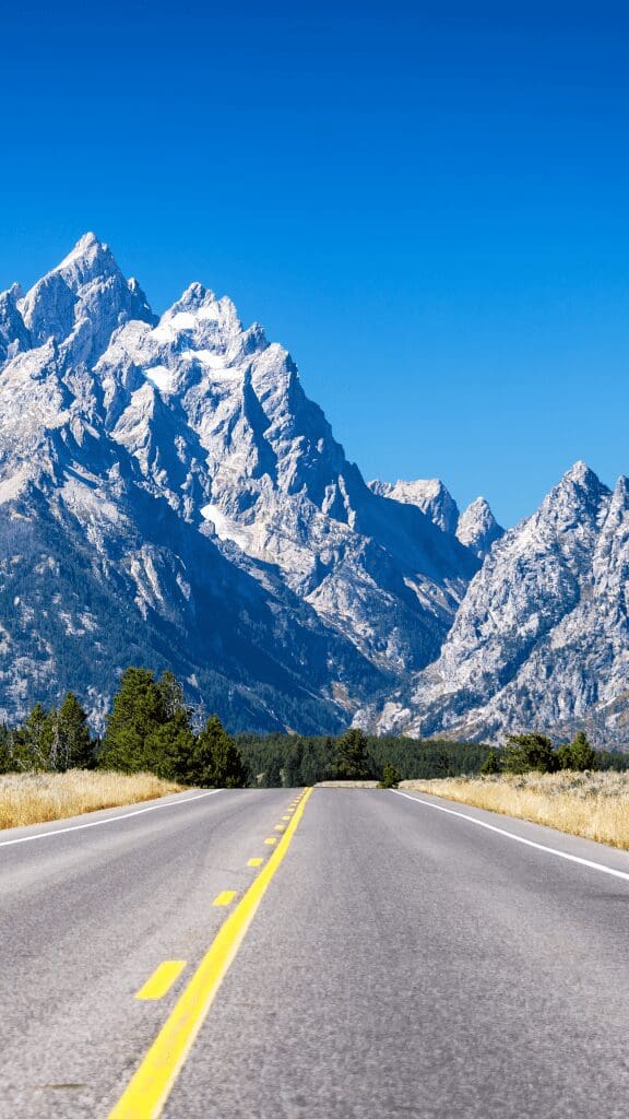 highway with mountains in background