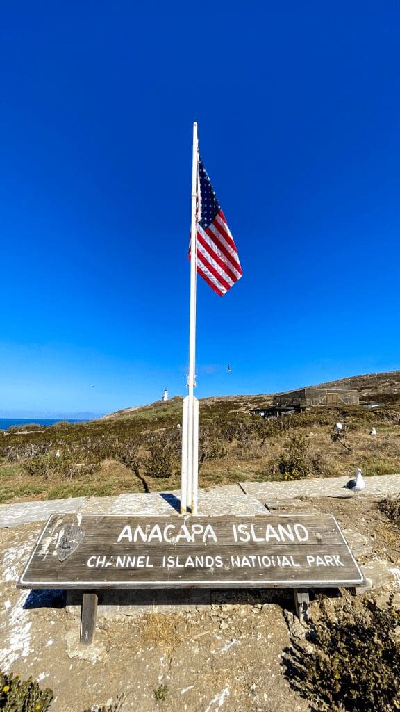 american flag on pole at park