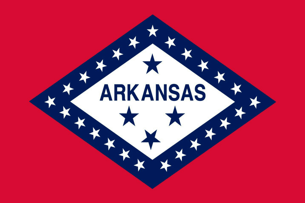 Flag with red background with blue and white diamond with stars