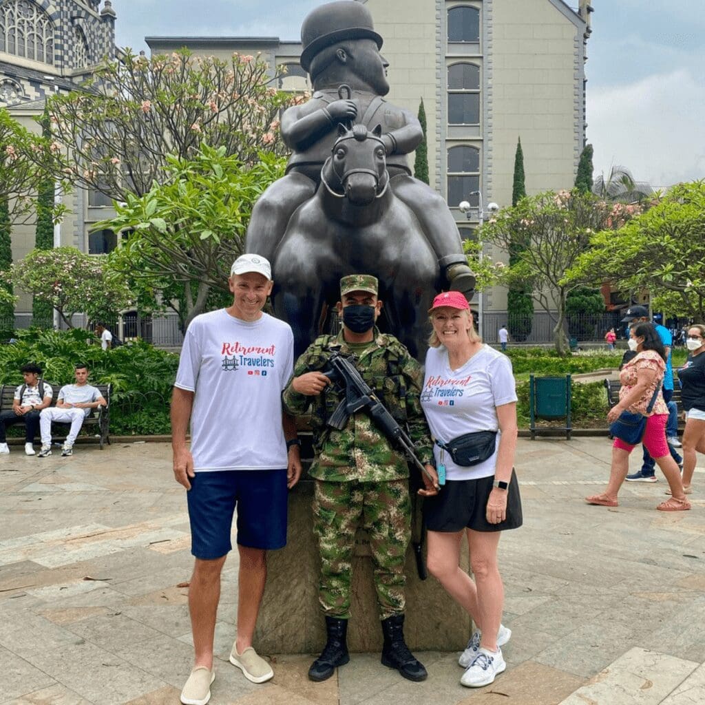 John and Bev with army man