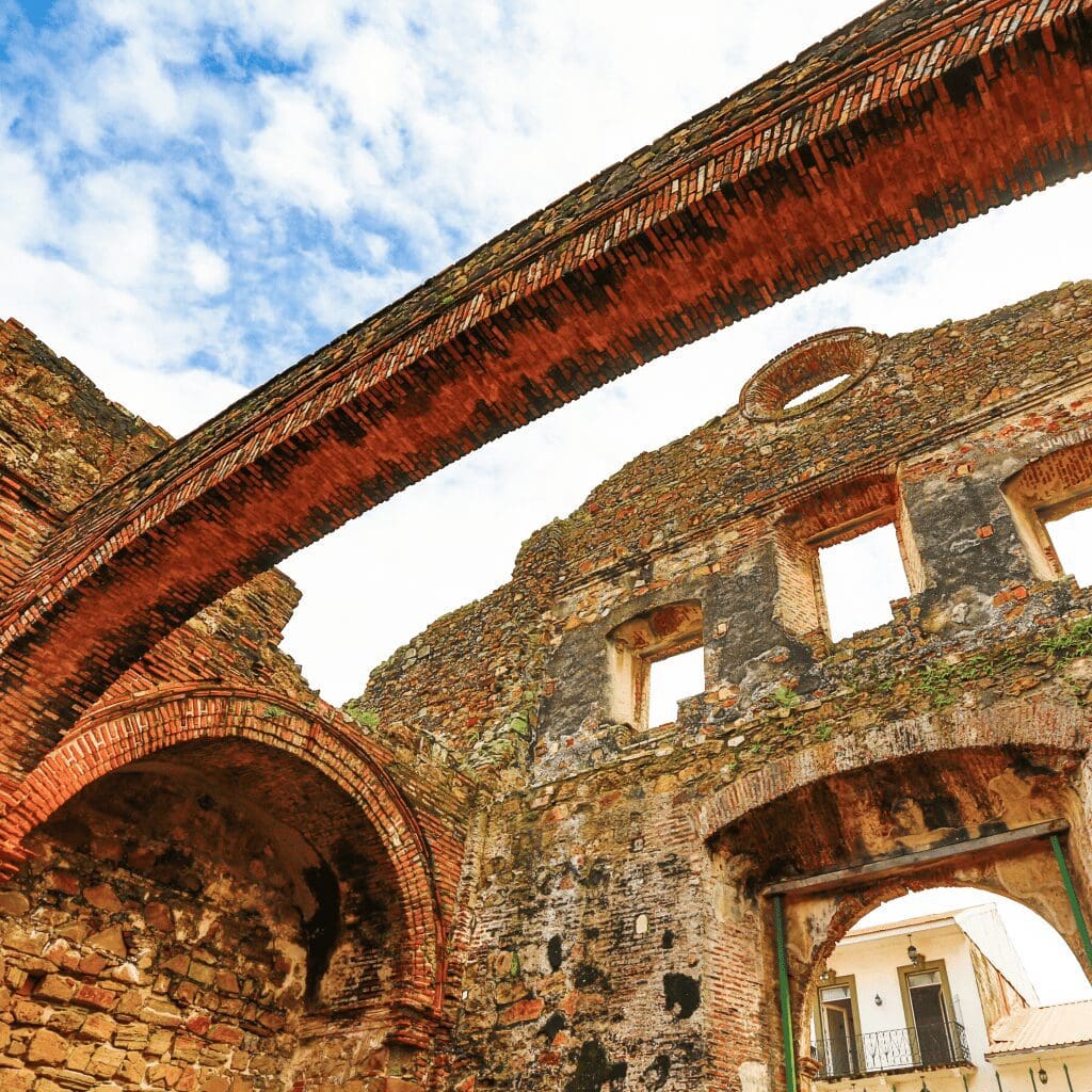 rock church ruins in panama city, panama