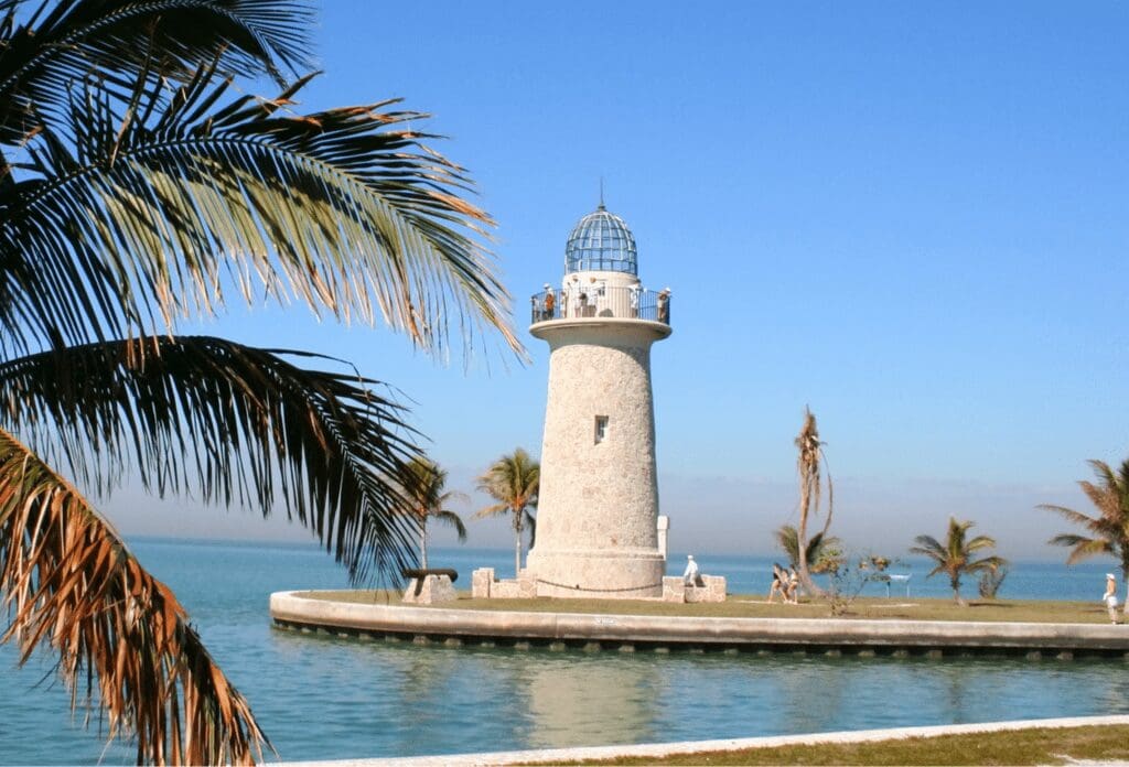 light house at the end of biscayne national Park