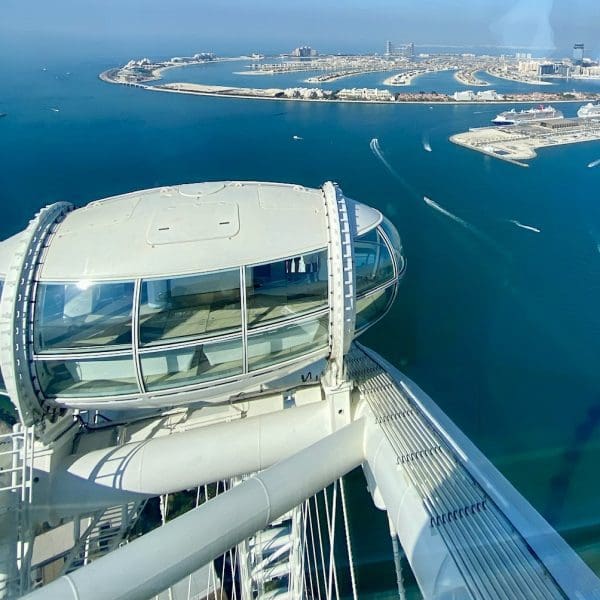 a view of the Ain Dubai from riding over the top