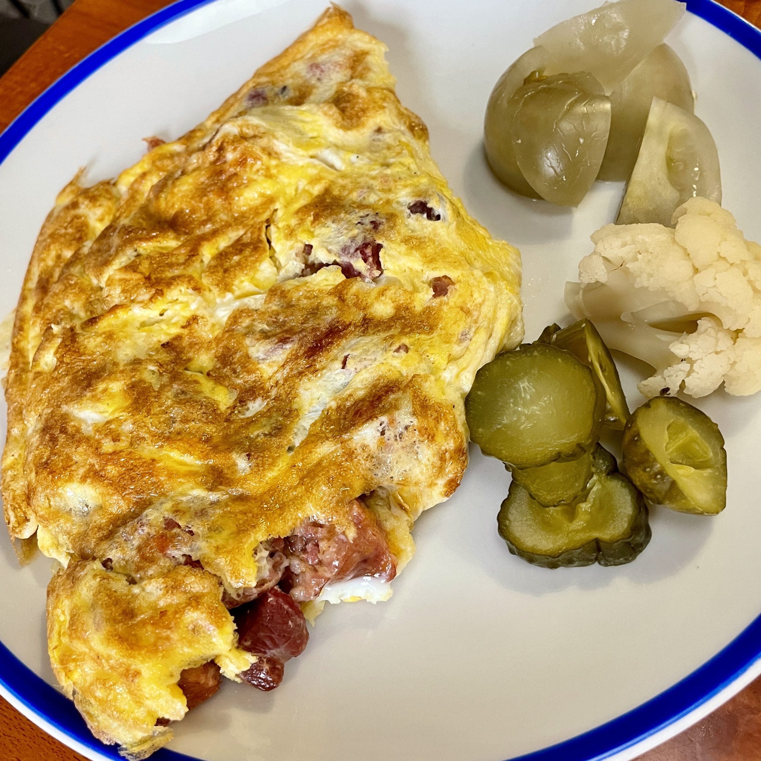 omlette with tomatoes on plate