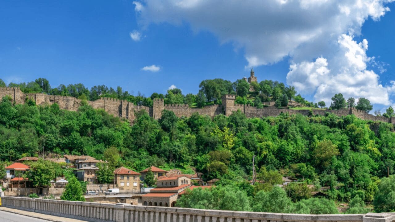 fortress on hill with green trees