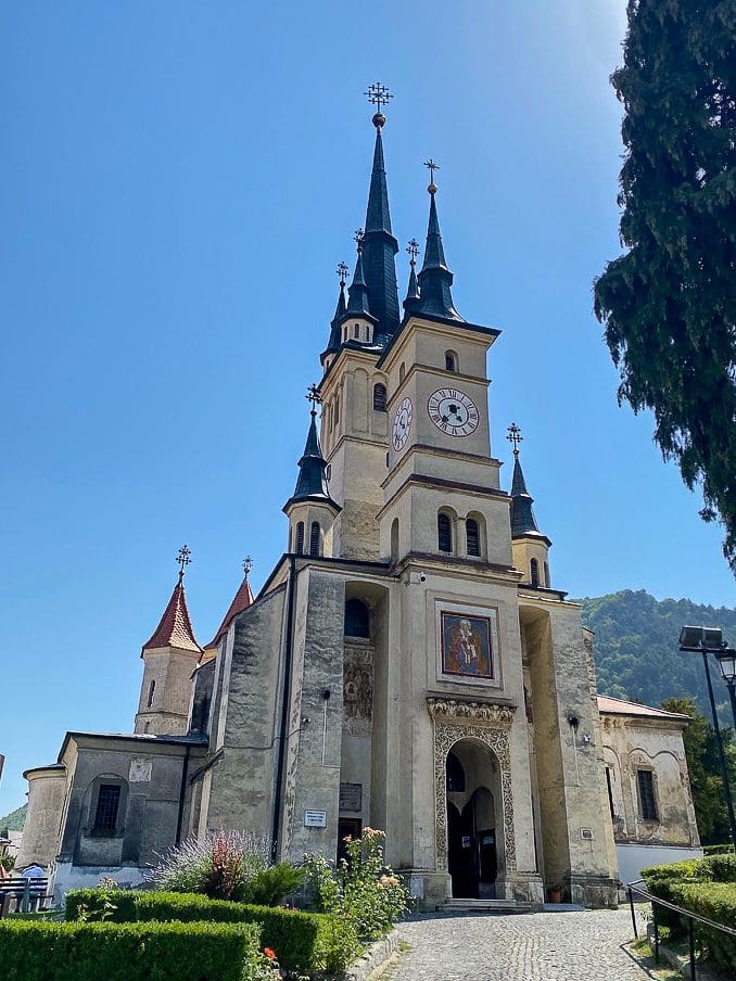 outside of tall church
