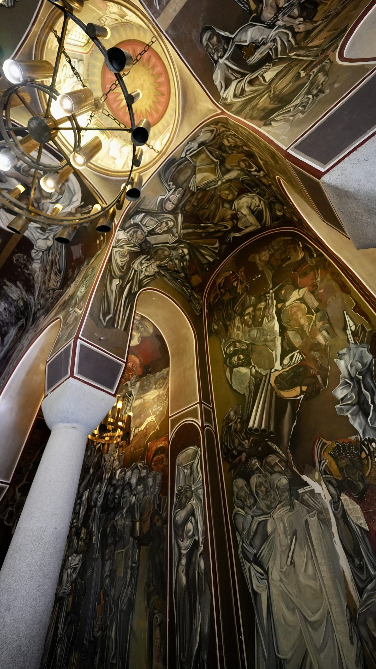 modern painted walls of cathedral