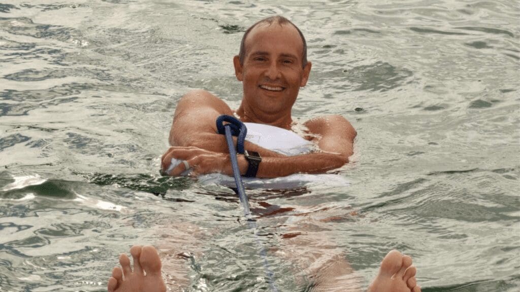 john floating in the ocean