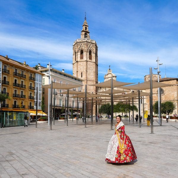 a woman in her Fallas Dress