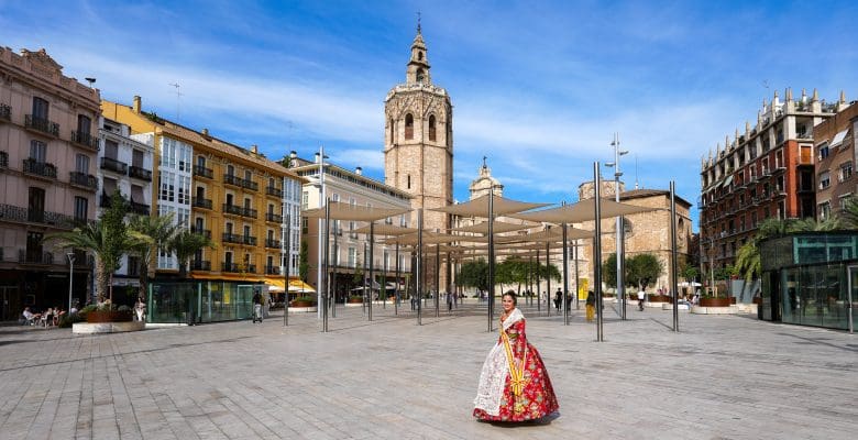 a woman in her Fallas Dress