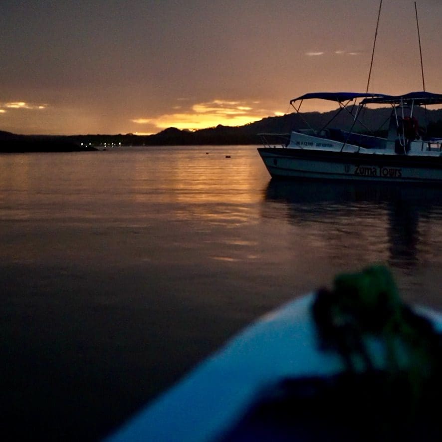 sunset on the water at whale bay
