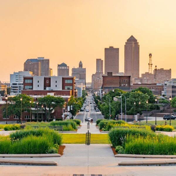 View of skyline of Davenport, Iowa