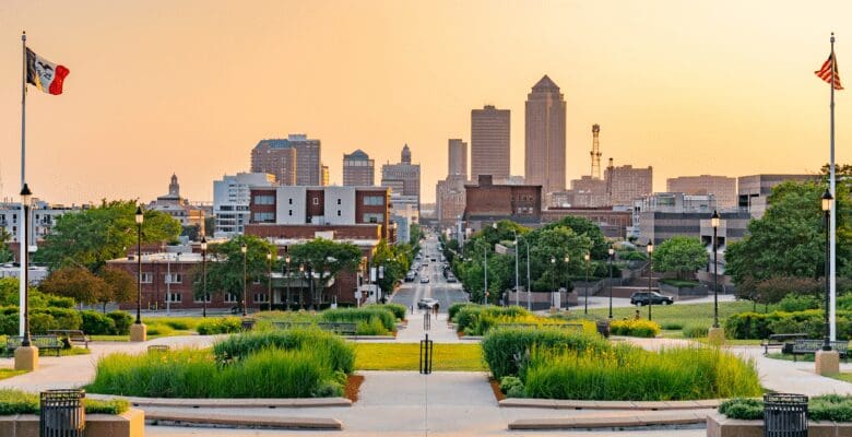 View of skyline of Davenport, Iowa