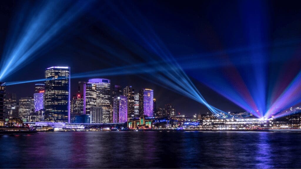 sydney australia skyline at night