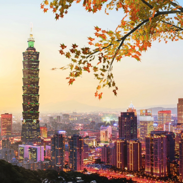 Taipei, Taiwan skyline during sunrise