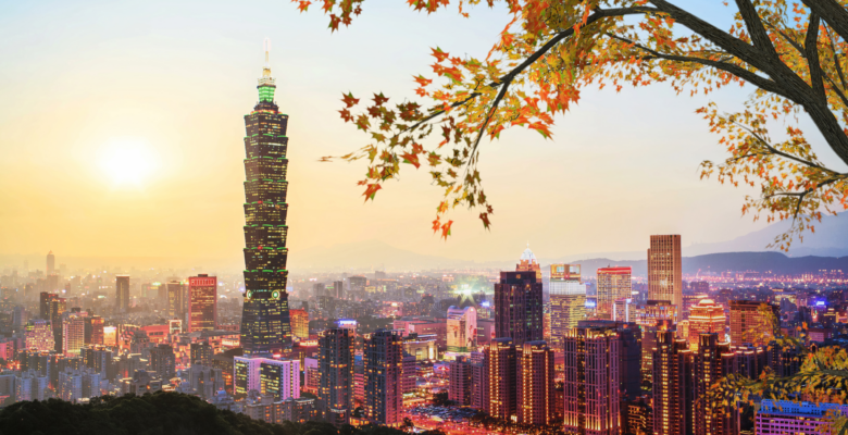 Taipei, Taiwan skyline during sunrise