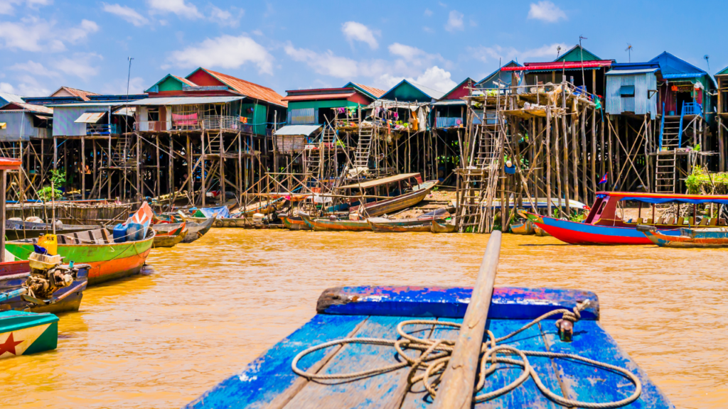 floating village on a muddy river