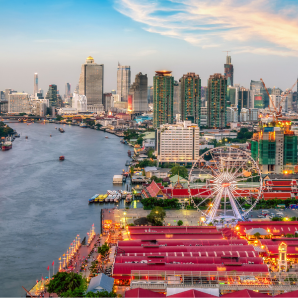 Aerial view of Bangkok Thailand