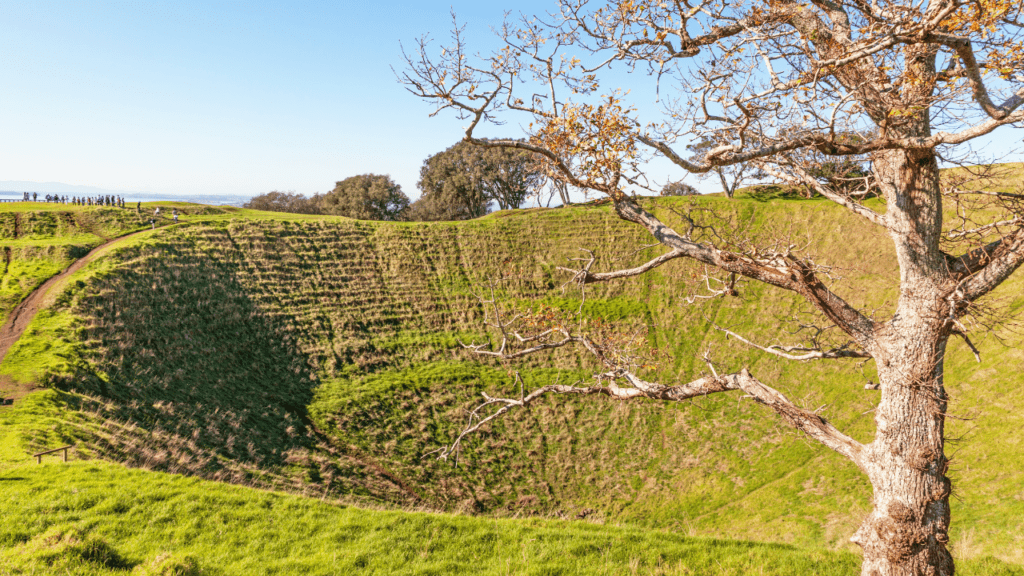 crater at Mount Eden park near Auckland New Zealand