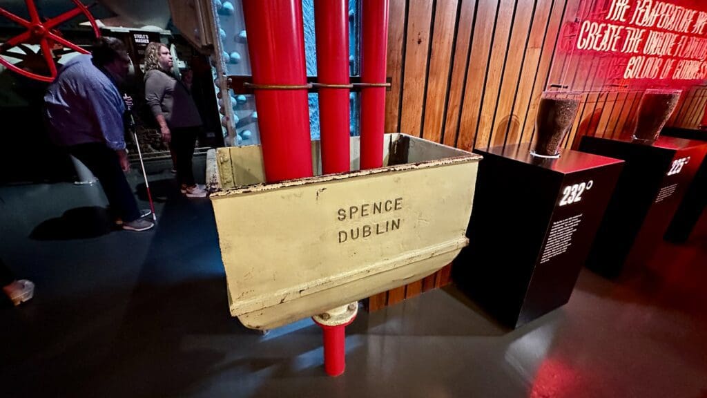 Brewery equipment and piping in Guinness Storehouse in Dublin