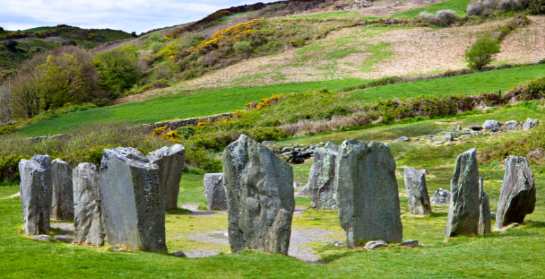 large stones in the ground in the shape of a circle
