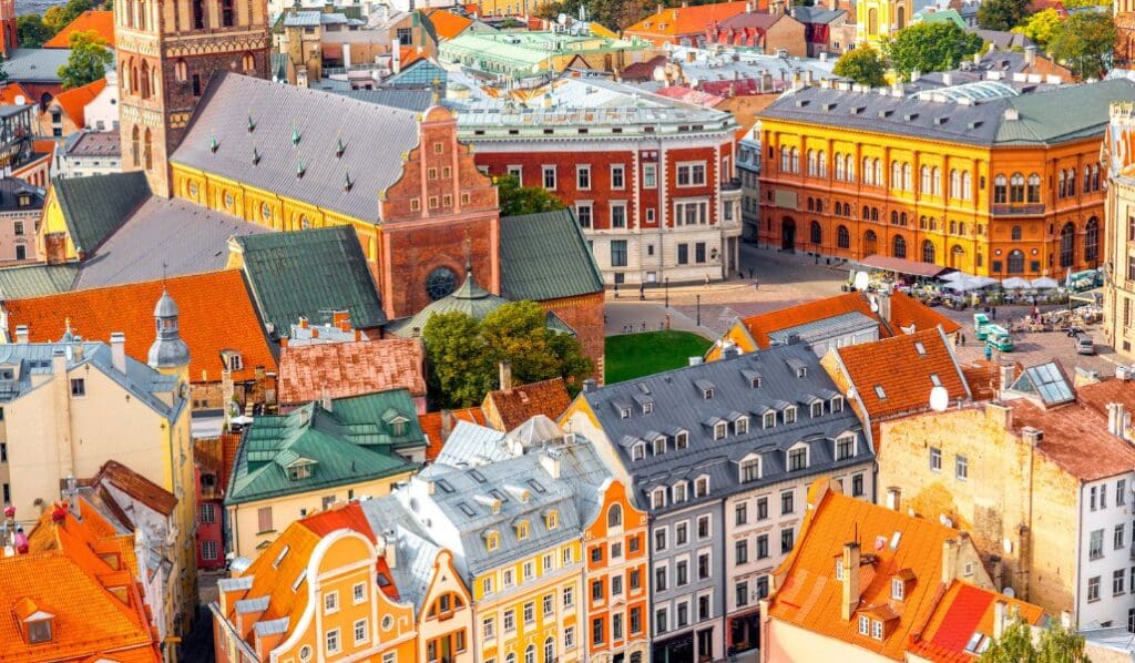 colorful buildings in Riga latvia