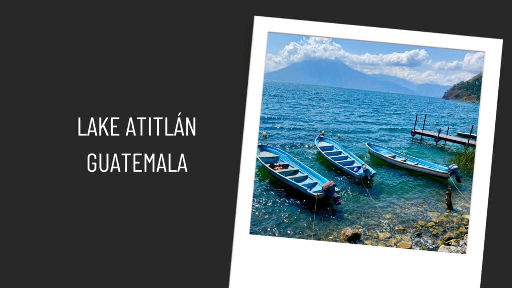 Photo of Lake Atitlan with volcano backdrop in Guatemala