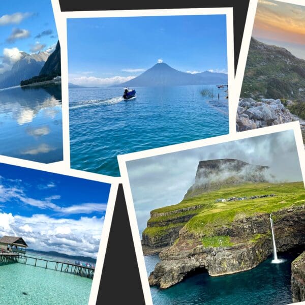Photos of 5 Bucket List Destinations showing beaches and mountains