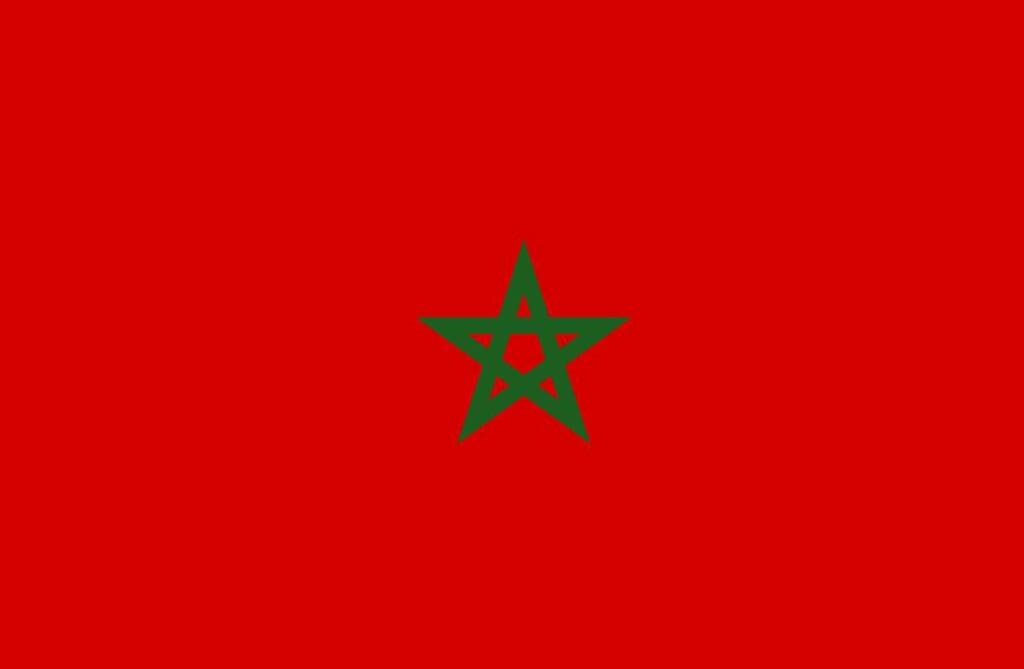 Red flag with green star.