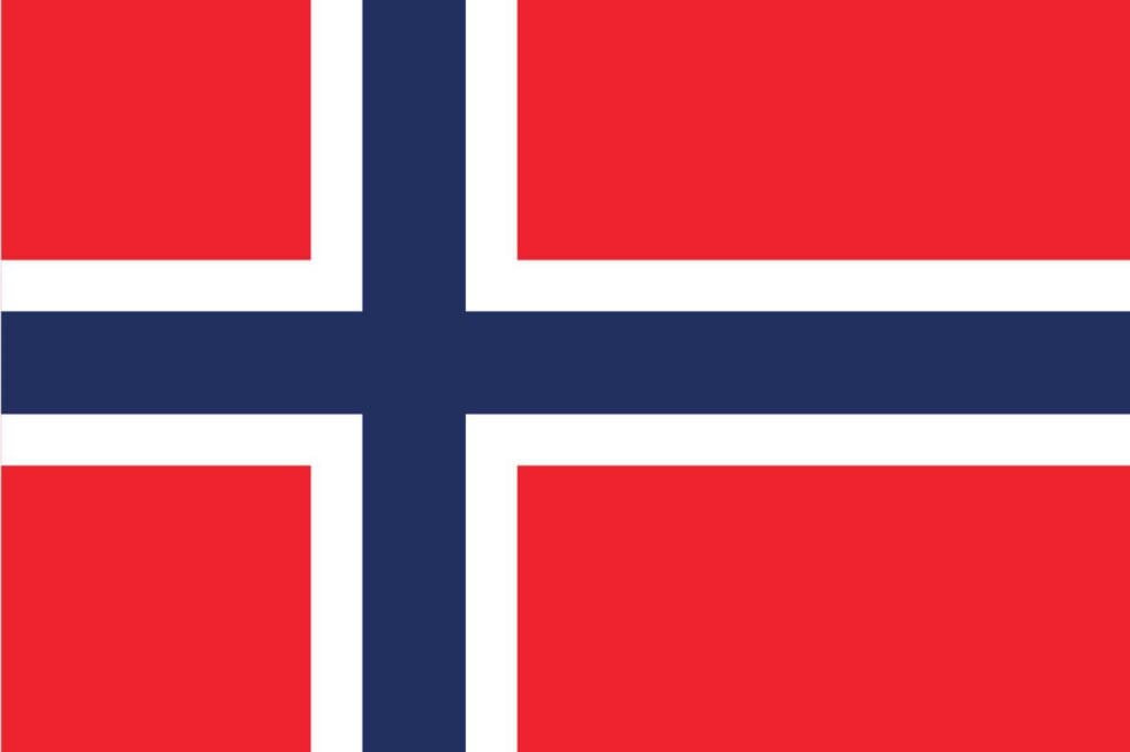 Red Flag with white and blue cross.