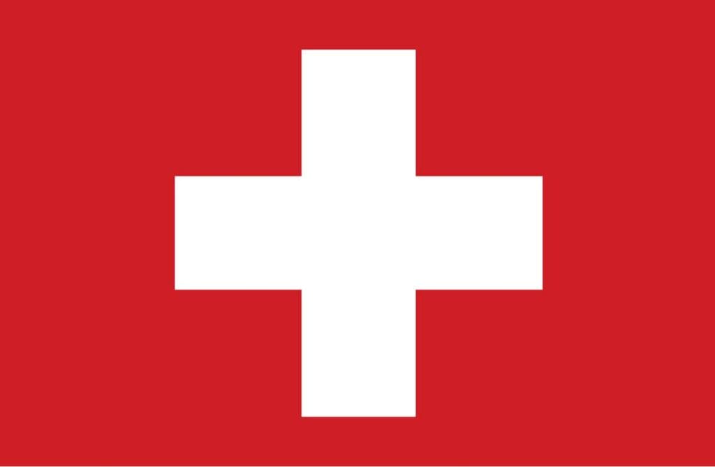 A red flag with a white cross