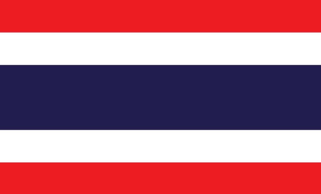 Red, white, and blue flag of stripes.