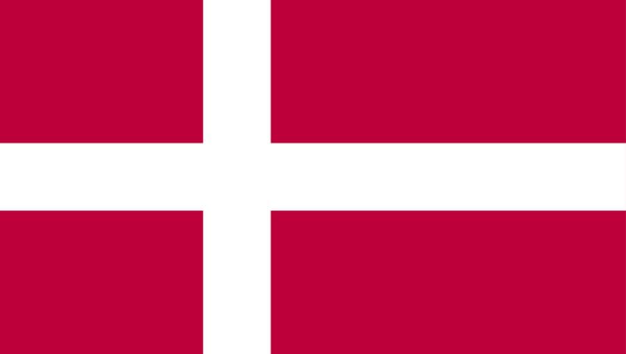 Red flag with a white cross.