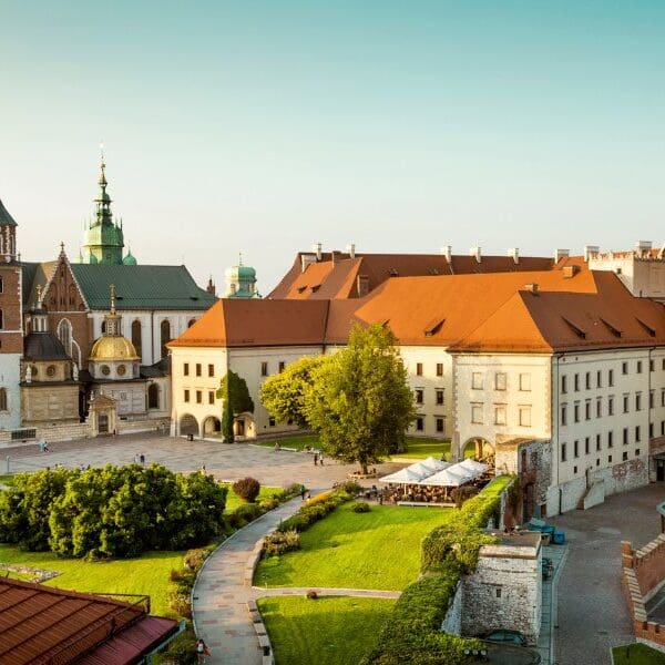 castle on hill in krakow poland