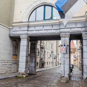 Connecting bridge walkway in the Viru KGB Museum in Tallinn