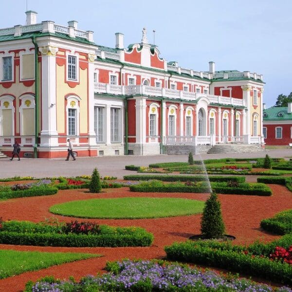 beautiful red and green museum in tallinn estonia