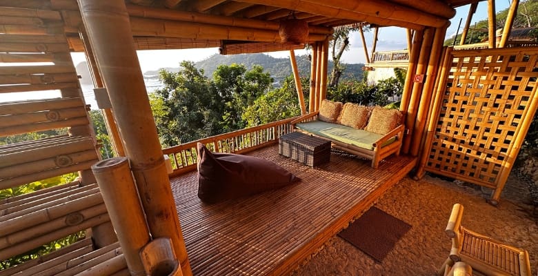 Inside view of our seating area at Labuan Bajo hotel in Indonesia