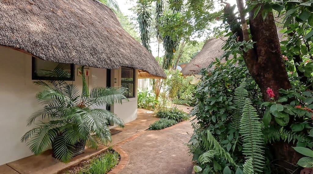 A view of the Pamah Lodge huts.