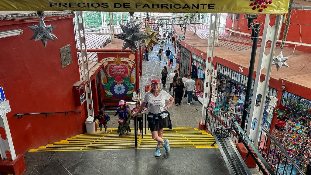 Bev at Mercado de Artesanias which is a shopping area in San Miguel.
