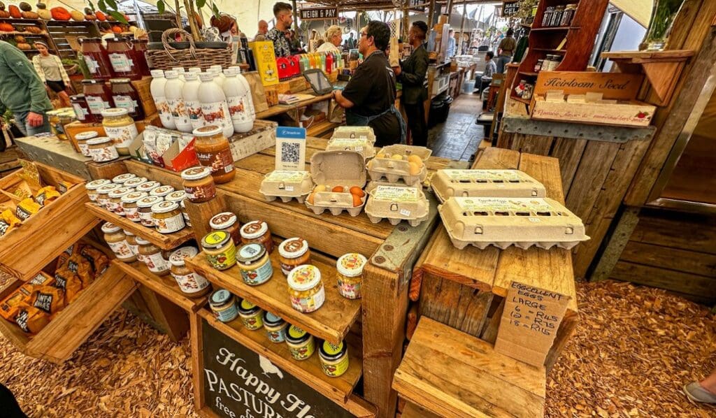 a variety of goods at a local market
