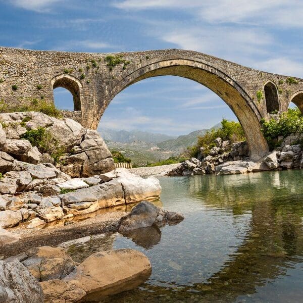 stone arch bridge in Albania