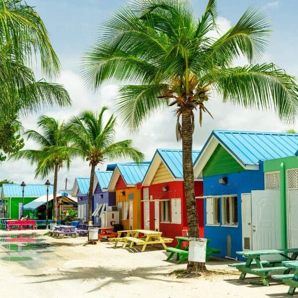 colorful houses on caribbean island