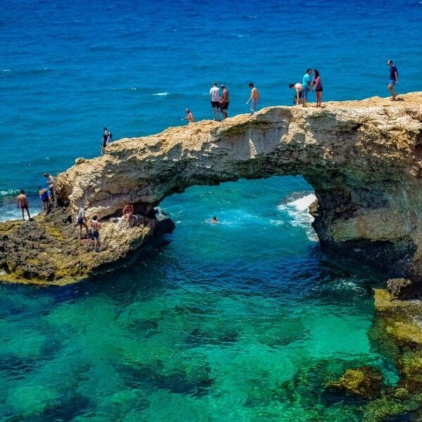 rock arch in ocean in cyprus
