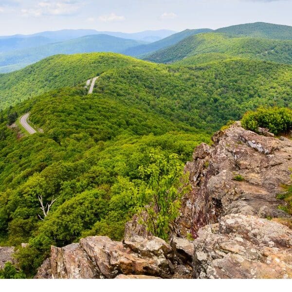 rolling hills of shenandoah national park in virginia