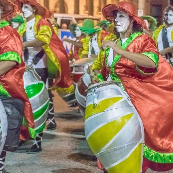 parade with colorful outfits in uruguay