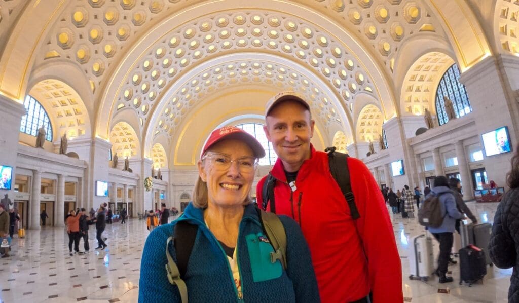 john and Bev in union station in Washington dc